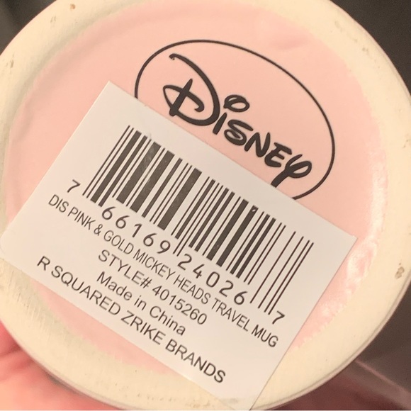 Disney Pink & Gold Mickey Heads Ceramic Travel Mug - Picture 10 of 10